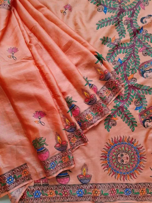 Handwoven Gheecha Silk Saree with Rich Texture 